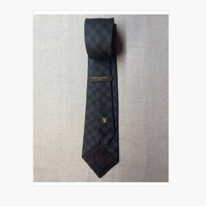 Louis Vuitton iconic 2010's Damier Graphite Silk Tie